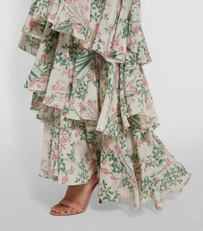 Shop Giambattista Valli Silk Floral Skirt