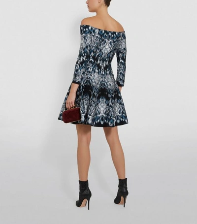 Shop Alexander Mcqueen Crystal Jacquard Off-the-shoulder Dress