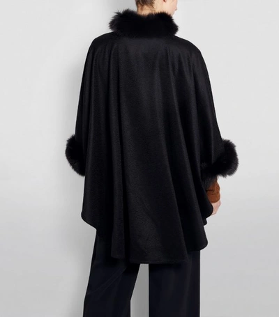 Shop Max Mara Cashmere Fox Fur-trim Cape