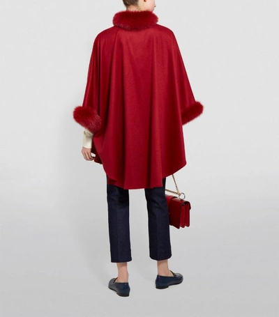 Shop Max Mara Cashmere Fox Fur Cape