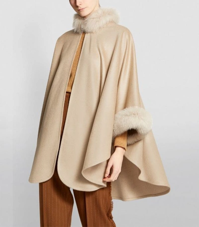 Shop Max Mara Cashmere Fox Fur Cape