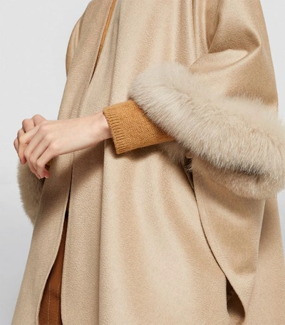 Shop Max Mara Cashmere Fox Fur Cape