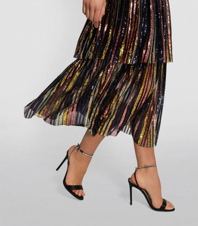 Shop Self-portrait Sequin Stripe Midi Dress