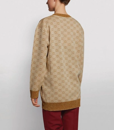 Shop Gucci Interlocking G Intarsia Oversized Cardigan