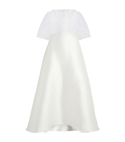 Shop Alexis Mabille Voile Overlay Strapless Dress