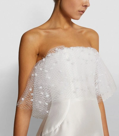 Shop Alexis Mabille Voile Overlay Strapless Dress
