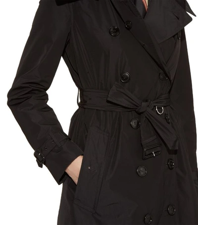 Shop Burberry Detachable Hood Taffeta Trench Coat