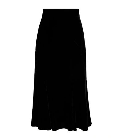 Shop Dolce & Gabbana Crushed Velvet Midi Skirt