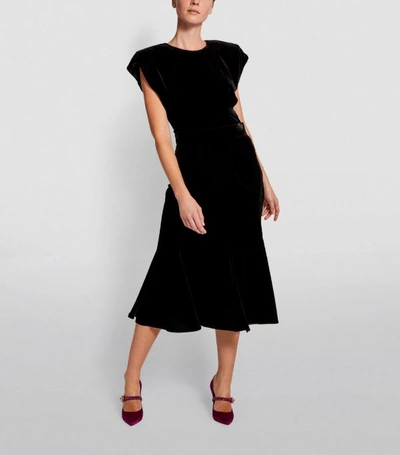 Shop Dolce & Gabbana Crushed Velvet Midi Skirt