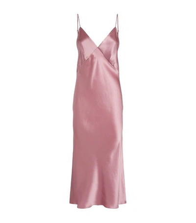 Shop Olivia Von Halle Issa Silk Slip Dress