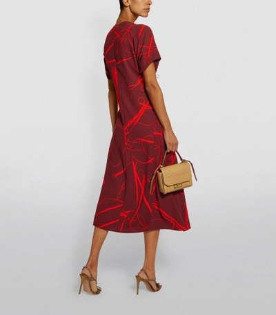 Shop Victoria Beckham Bridle Print Midi Dress