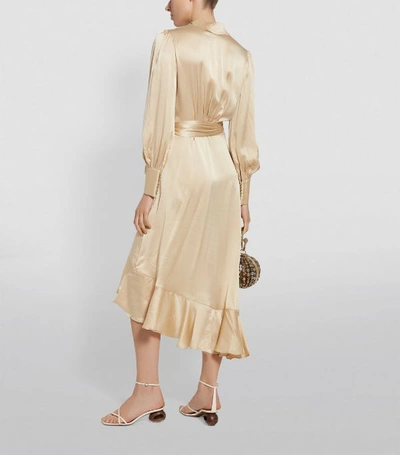 Shop Zimmermann Silk Super Eight Wrap Midi Dress