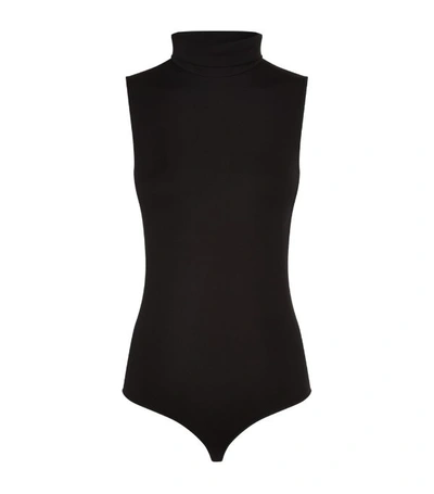 Shop Wolford Rollneck String Bodysuit In Black