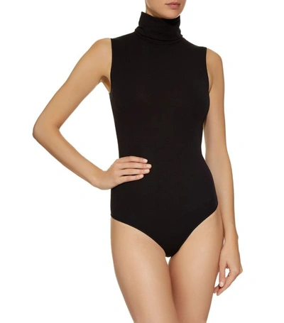 Shop Wolford Rollneck String Bodysuit In Black