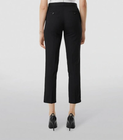 Shop Burberry Satin Stripe Trousers