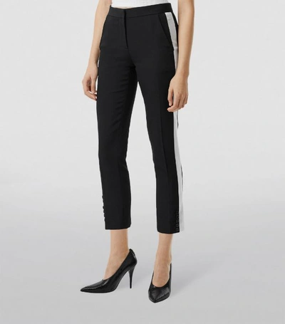 Shop Burberry Satin Stripe Trousers