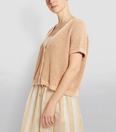 Shop Peserico Knitted Sequin Cardigan