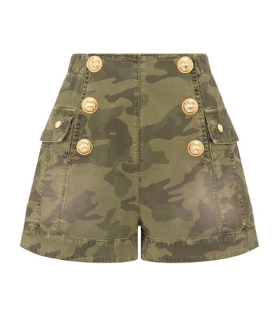 Shop Balmain Camouflage Shorts