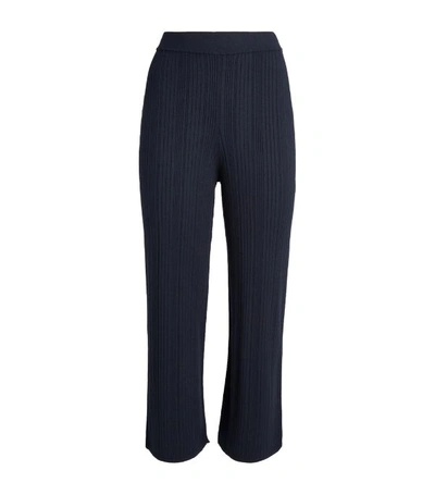 Shop Max Mara Ribbed Wide-leg Cropped Trousers