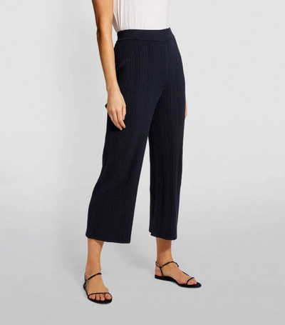 Shop Max Mara Ribbed Wide-leg Cropped Trousers
