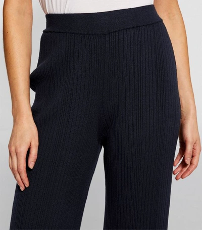 Shop Max Mara Ribbed Wide-leg Cropped Trousers