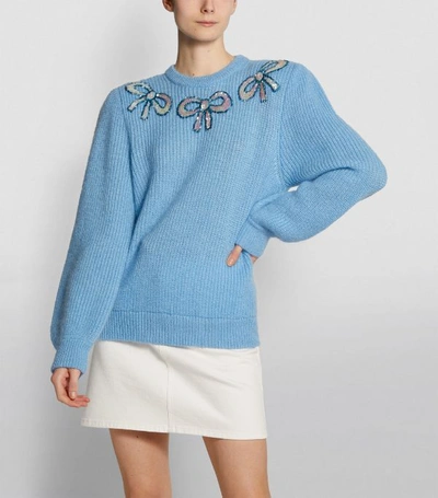 Shop Alessandra Rich Wool Sweater With Bows