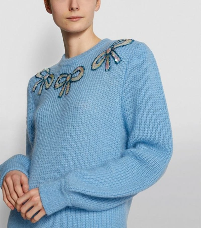 Shop Alessandra Rich Wool Sweater With Bows