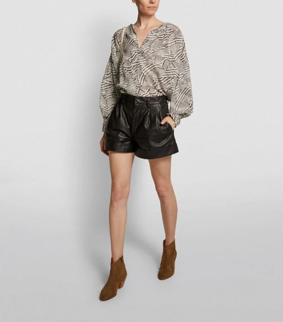 Shop Isabel Marant Étoile Leather Abot High-rise Shorts