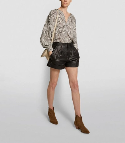 Shop Isabel Marant Étoile Leather Abot High-rise Shorts