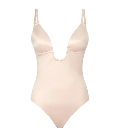 Shop Spanx Suit Your Fancy Plunge Thong Bodysuit In Beige