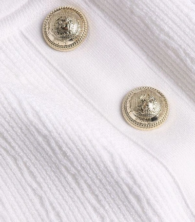 Shop Balmain Button-embellished Crop Top