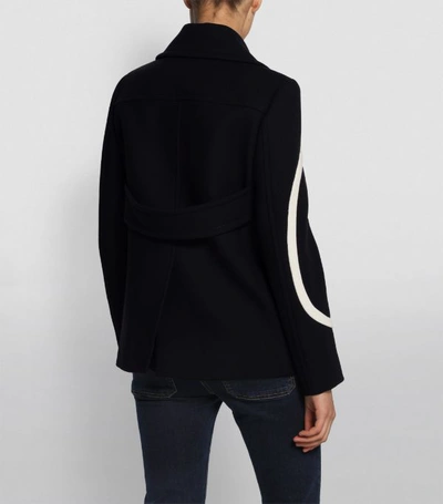 Shop Valentino Vlogo Double-breasted Pea Coat