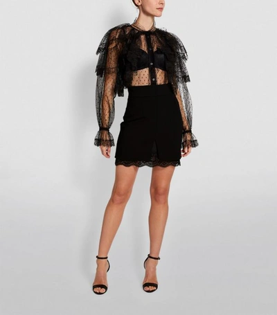 Shop Dolce & Gabbana Lace Trim Skirt