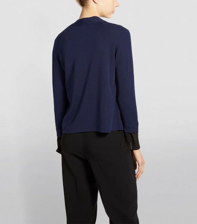 Shop Akris Detachable Silk Cuffs Cardigan