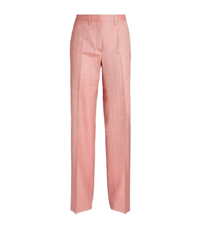 Shop Kiton Linen Wide-leg Trousers