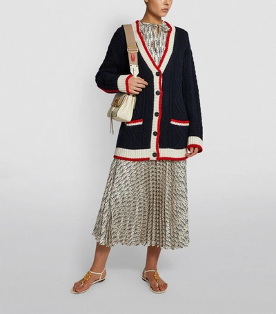 Shop Valentino Signature Embroidered Cardigan