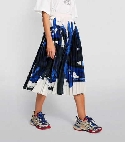 Shop Off-white Brushstroke Pleated Skirt