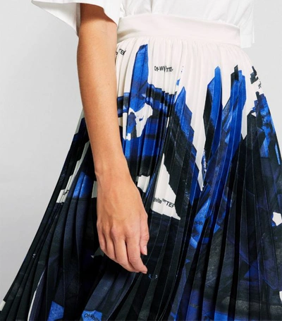 Shop Off-white Brushstroke Pleated Skirt