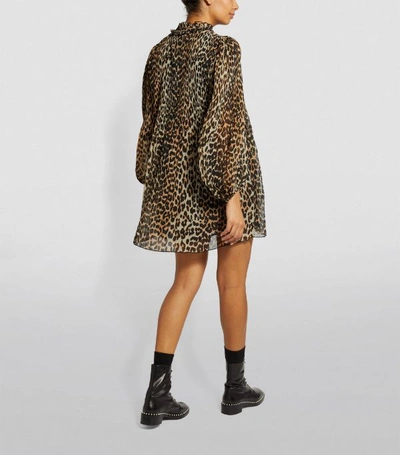 Shop Ganni Leopard Print Mini Dress