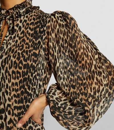 Shop Ganni Leopard Print Mini Dress