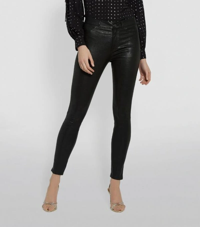 Shop Paige Hoxton Stretch Leather Pant In Black