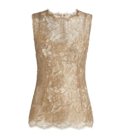 Shop Dolce & Gabbana Emboidered Sleeveless Top