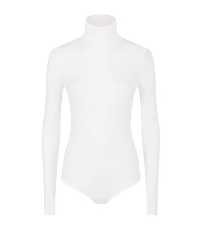 Shop Wolford Colorado High Neck Bodysuit In White