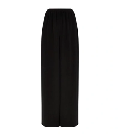 Shop Eskandar Silk Wide-leg Trousers In Black