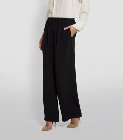 Shop Eskandar Silk Wide-leg Trousers In Black