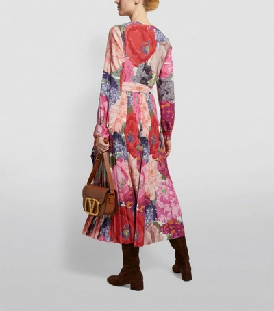 Shop Valentino Floral Silk Crepe Dress