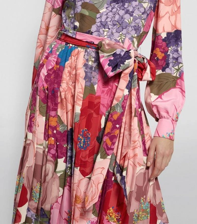 Shop Valentino Floral Silk Crepe Dress