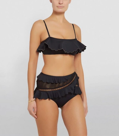 Shop Zimmermann Edie High-waist Frill Bikini Bottoms