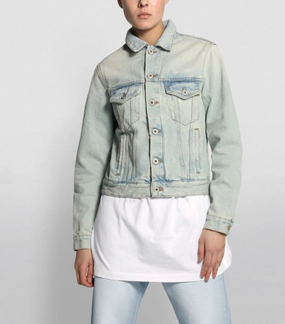 Shop Off-white Cotton Washed Denim Jacket