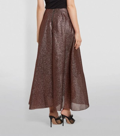 Shop Roland Mouret Glitter-embellished Midi Skirt